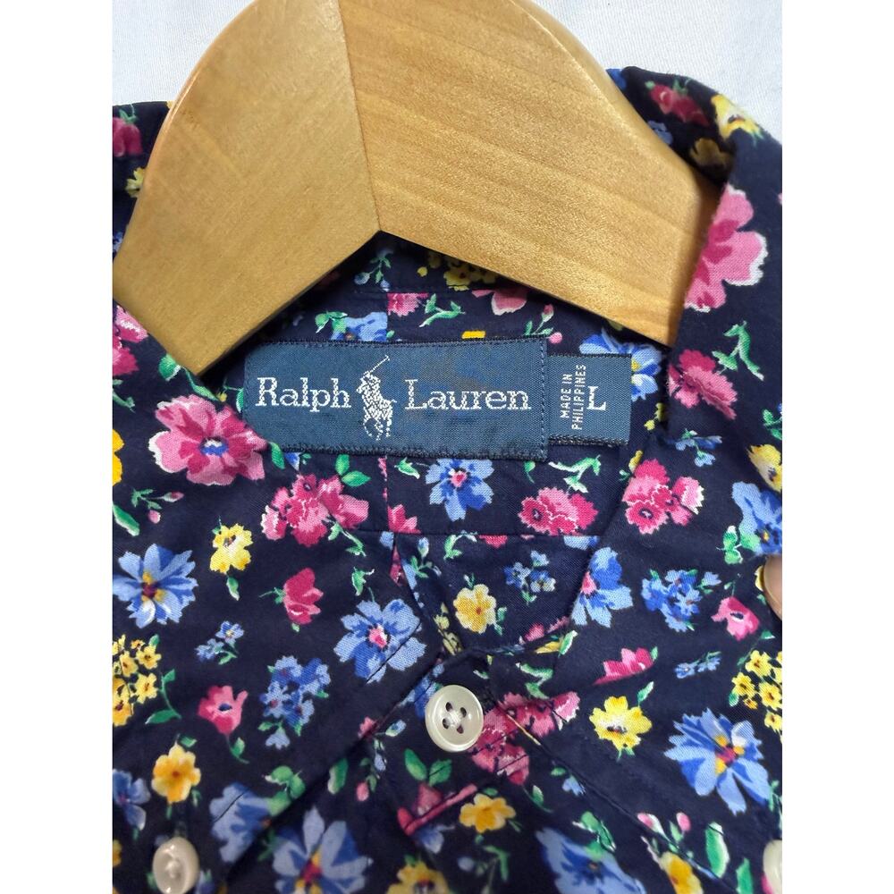 Vintage polo Ralph Lauren Women's Floral Button Down Shirt  colorful size large - Picture 2 of 8